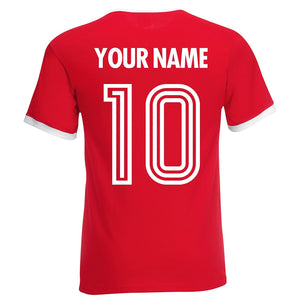Adults Poland Polska Embroidered Retro Football T-Shirt with Free Personalisation.