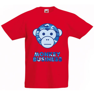 Kids Ape Camo Monkey Business T-Shirt - Red