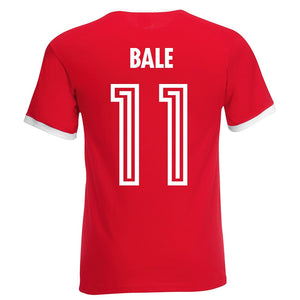 Adults Wales Welsh Cymru Bale  Embroidered Retro Football T-Shirt Back