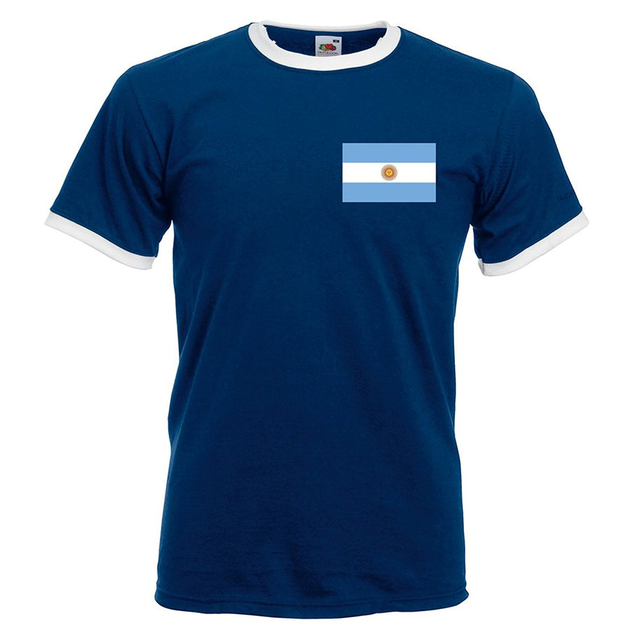 Custom-made Mens customisable retro Argentina football T-shirt