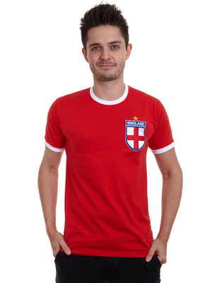 Custom-made Mens England customisable retro football T-shirt