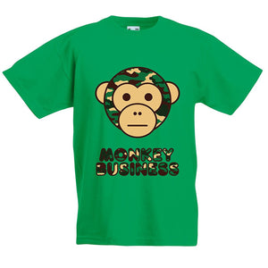 Kids Ape Camo Monkey Business T-Shirt - Green