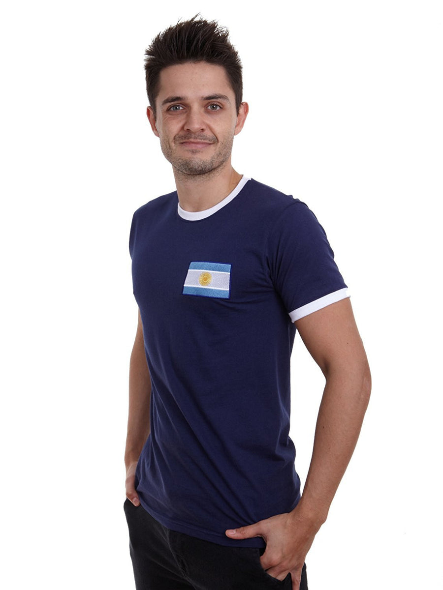 Custom-made Mens customisable retro Argentina football T-shirt