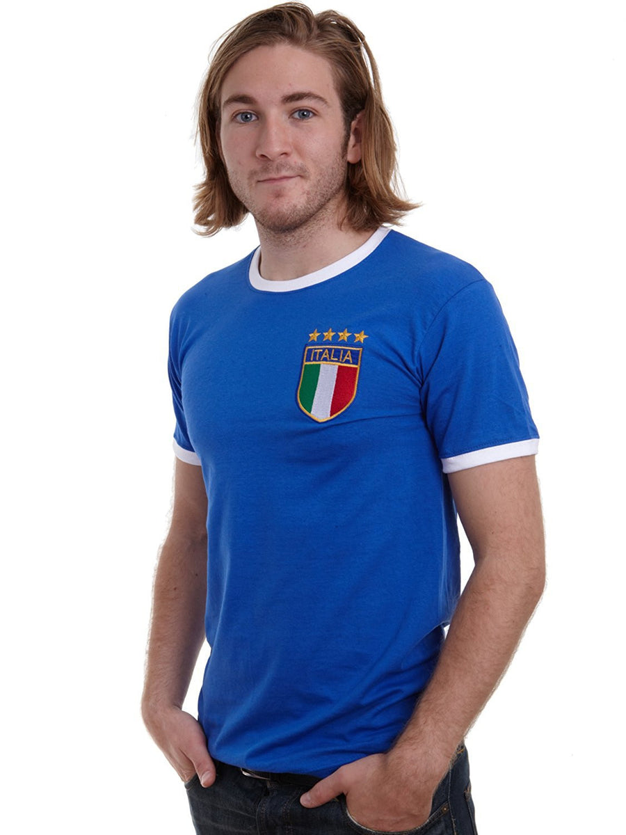 Custom-made Mens customisable Italy retro football T-shirt