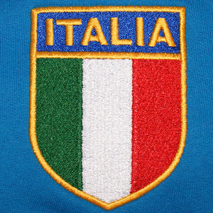 Adults Italy Italia Vintage Style Long Sleeve Rugby Shirt with Free Personalisation - Blue