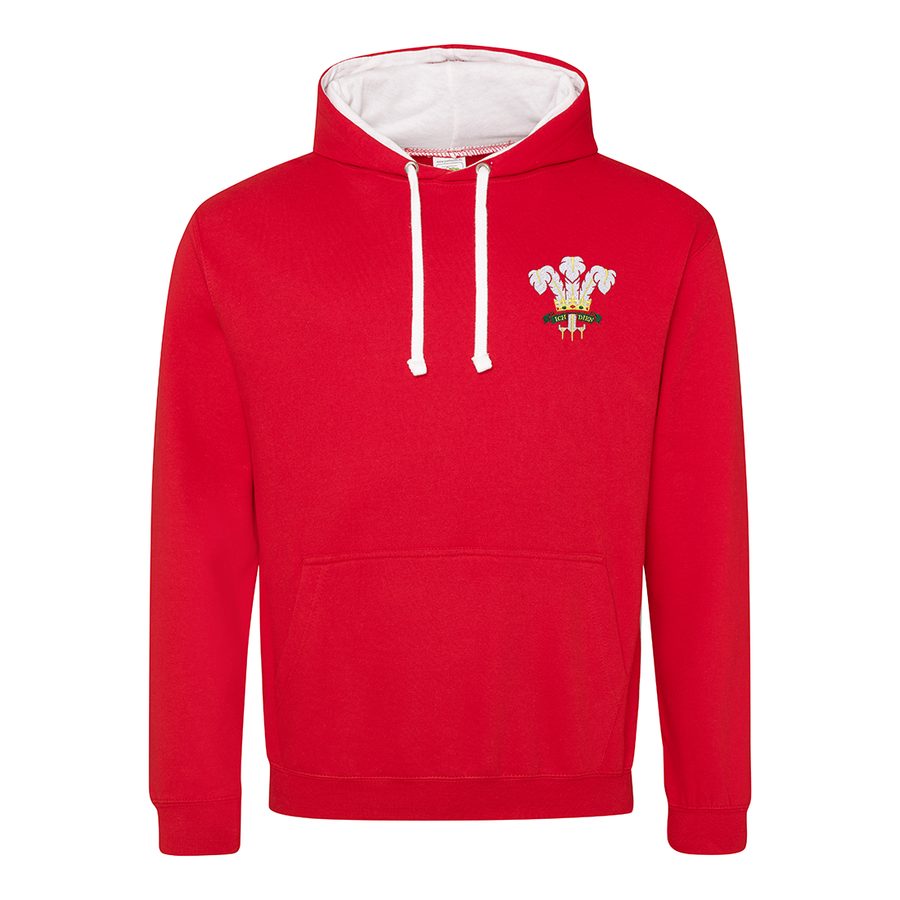 Unisex Wales CYMRU Rugby Retro Style Two Tone Hooded Sweatshirt