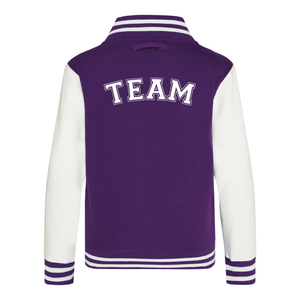 Kids Baseball Style Varsity Jacket - Personalised with Front Initial Step and Name on Back Letterman Style