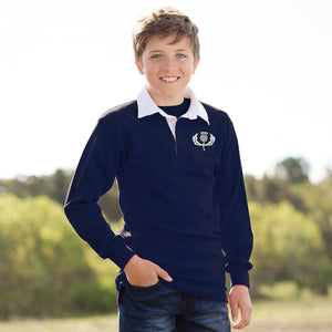 Kids Scotland ALBA Rugby Vintage Style Long Sleeve Rugby Shirt with Free Personalisation