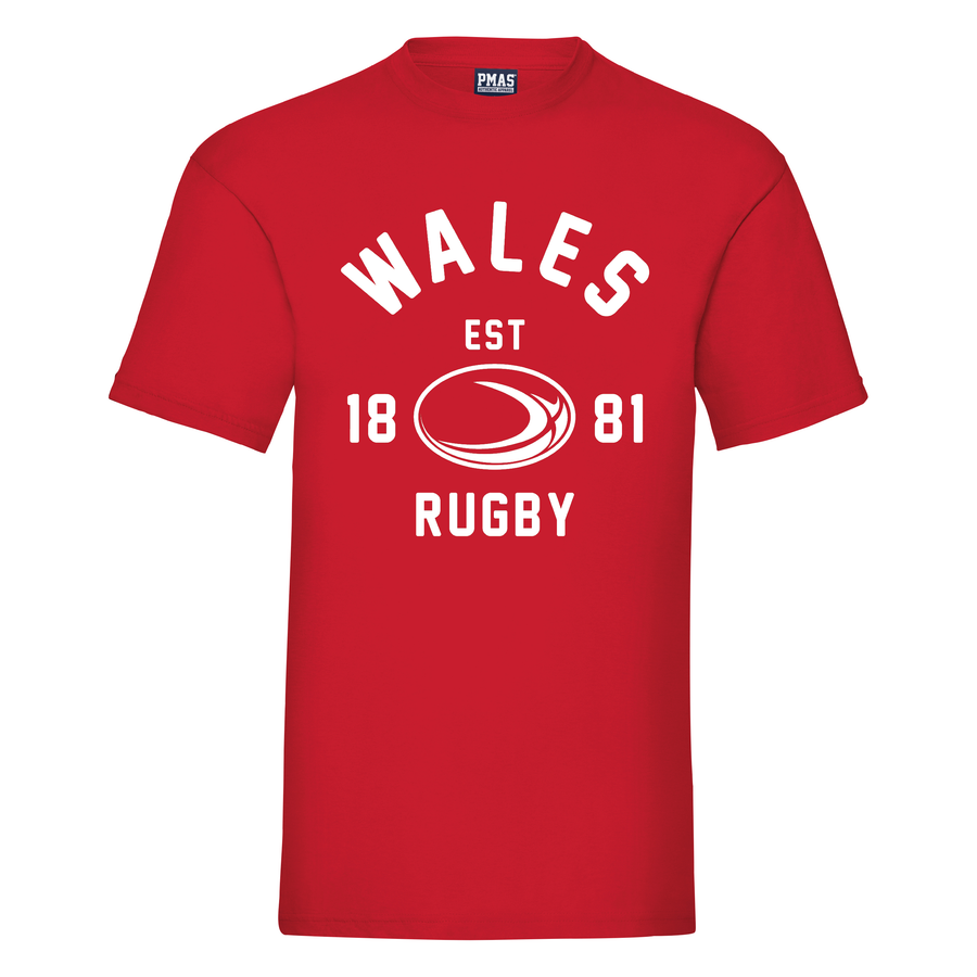 Kids Wales CYMRU EST 1881 Rugby Ball T-Shirt
